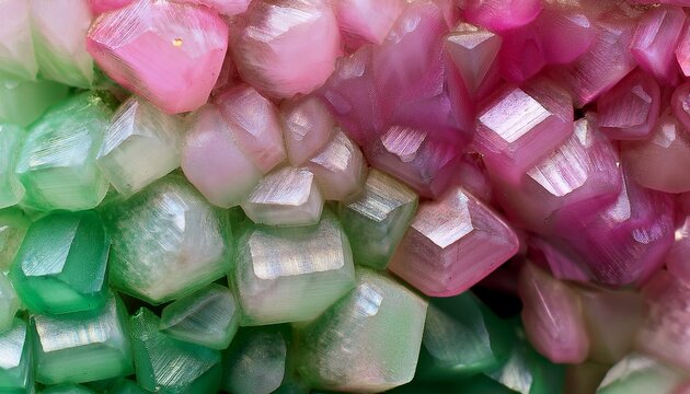 Texture Of Fluorite Macro From Pink And Green Colors