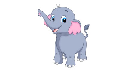 Happy Cartoon Elephant Illustration for Kids Cute Animal Artwork for Nursery Decor - 1