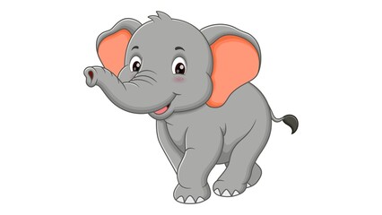 Funny Cartoon Elephant Illustration Humorous Cute Animal Art for Kids and Nursery Decor - 1