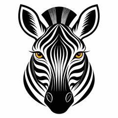 Stylized zebra head illustration with yellow eyes Vector