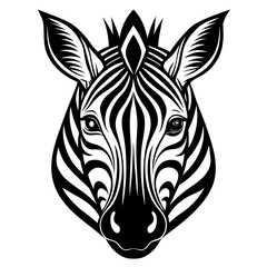 Stylized black and white zebra head illustration Vector