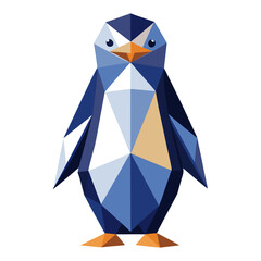 Geometric low poly penguin illustration Vector