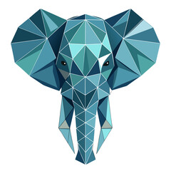 Geometric low-poly elephant head illustration Vector