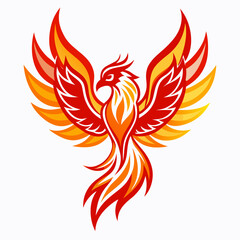 Vibrant phoenix bird fire logo vector illustration Vector