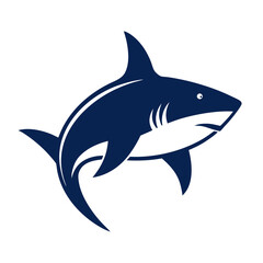 Stylized navy blue shark vector icon Vector