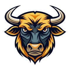 Fierce bull head mascot logo vector illustration Vector