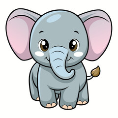Cute baby elephant cartoon illustration Vector