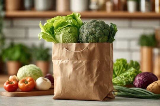 Vegetable Waste in Paper Bag Ready for Home Composting