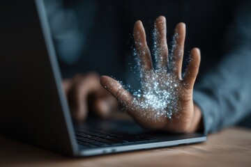 Palm Gesture for Digital Protection While Using Laptop