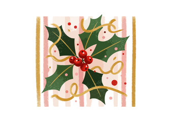 Stylized autumn maple leaf with orange and red hues on a white background, vector illustration 