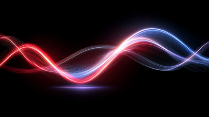 Abstract waves of neon light flowing smoothly across the frame, creating a vibrant, futuristic, and dynamic visual with luminous color movement.