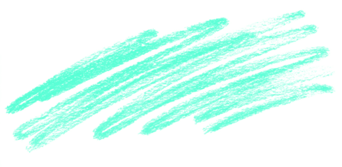 Turquoise cyan rough crayon pastel scribble scrawl doodle texture isolated PNG cutout, transparent background. Abstract, vibrant, creative, expressive graphic design element