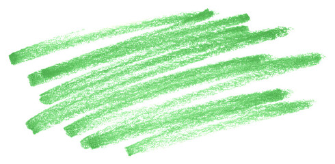 Green rough crayon pastel scribble scrawl doodle texture isolated PNG cutout, transparent background. Abstract, vibrant, creative, expressive graphic design element