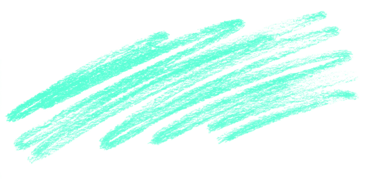 Turquoise cyan rough crayon pastel scribble scrawl doodle texture isolated PNG cutout, transparent background. Abstract, vibrant, creative, expressive graphic design element - Powered by Adobe