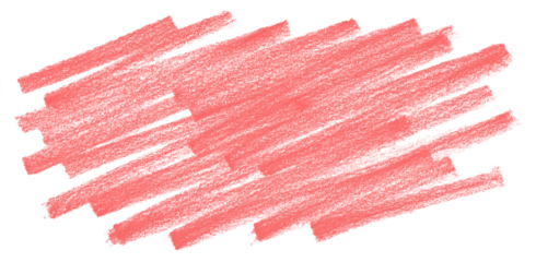 Red rough crayon pastel scribble scrawl doodle texture isolated PNG cutout, transparent background. Abstract, vibrant, creative, expressive graphic design element