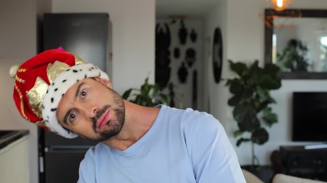 Modern man pretending to be a king 