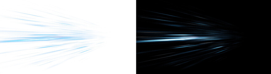 Horizontal blue speed lines PNG. Fast motion streak effect. © ellyson