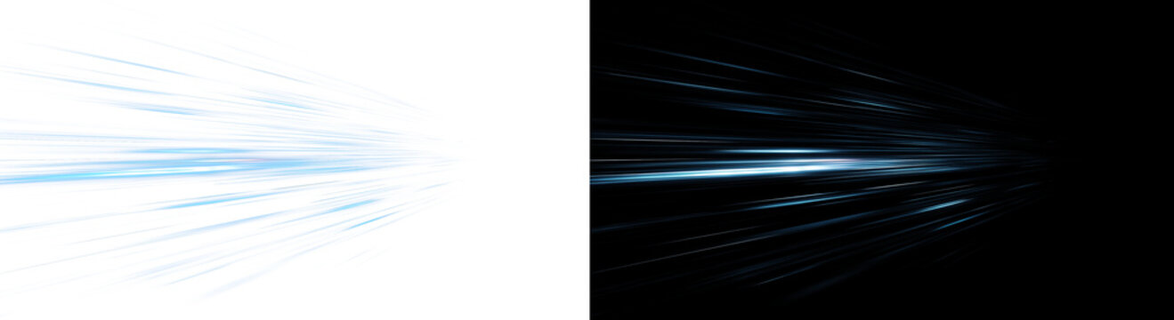 Horizontal blue speed lines PNG. Fast motion streak effect.