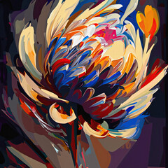 Vibrant abstract flower representation