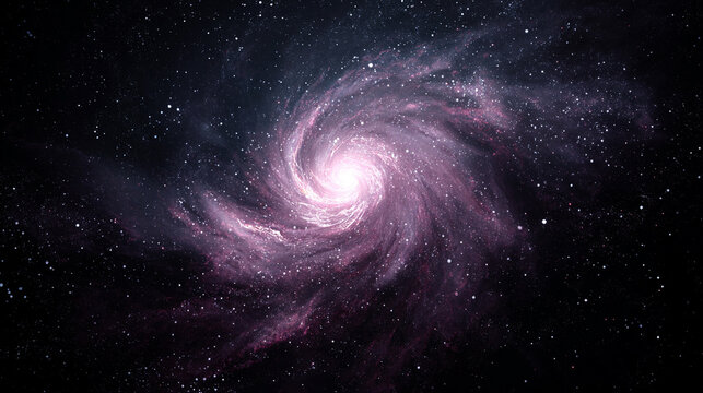 Spiral galaxy glowing in the black night sky with luminous stars and cosmic dust creating a vast, mesmerizing, and dynamic celestial scene representing space, infinity, and cosmic beauty - Powered by Adobe