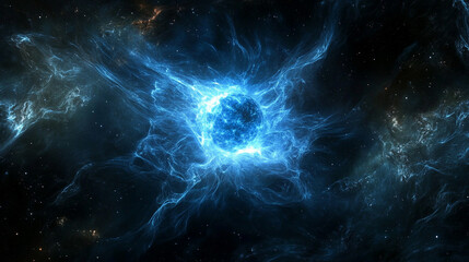 Glowing single particle suspended in dark space emitting radiant light and subtle energy representing isolation, focus, cosmic minimalism, and abstract futuristic digital visualization