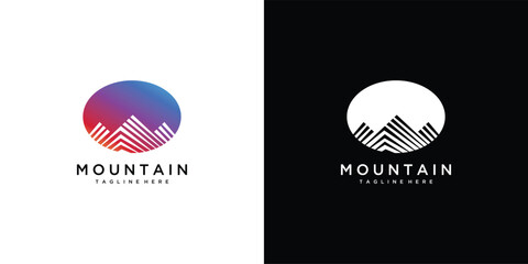 Fototapeta premium mountain logo vector icon illustration. 