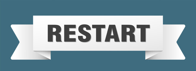 restart ribbon isolated on transparent background. restart ribbon