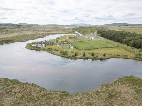 Beautiful view of waterfall Faxi in river Tungufljot in Iceland