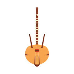 Flat isolated depiction of a Sudanese string instrument for cultural and educational use vector illustration