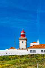 Cabo da Roca Lighthouse Under Clear Blue Sky in Portugal