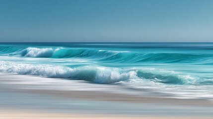 Fototapeta premium Aqua blue soft blur creating a calm, smooth, and soothing abstract background with gentle gradients and a serene visual atmosphere.