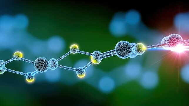 Exploring molecular structures scientific research laboratory digital illustration high-tech environment close-up view chemistry concepts