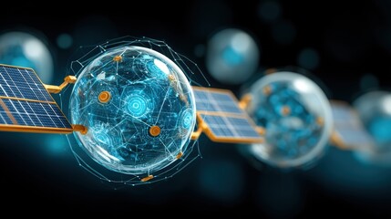 Innovative solar technology revolutionizes energy storage global digital artwork futuristic macro perspective renewable energy solutions