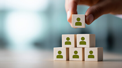 Human Resource Management Technology HR Manager Reviewing Digital CV Network Structure Online Recruitment System Selecting Perfect Employee Candidate for Company