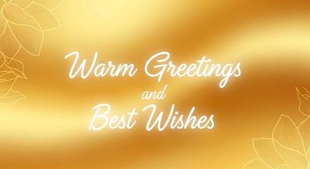Warm greetings and best wishes on a golden background with floral accents, perfect for sending heartfelt messages and celebrating special occasions