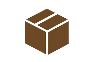 Shipping box icon displaying delivery, logistics, and packaging concepts with a transparent background