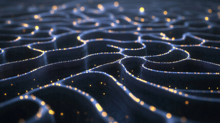 Futuristic big data and AI visualization showing complex neural network flows, machine learning patterns, and dynamic information streams in glowing 3D cyberspace.