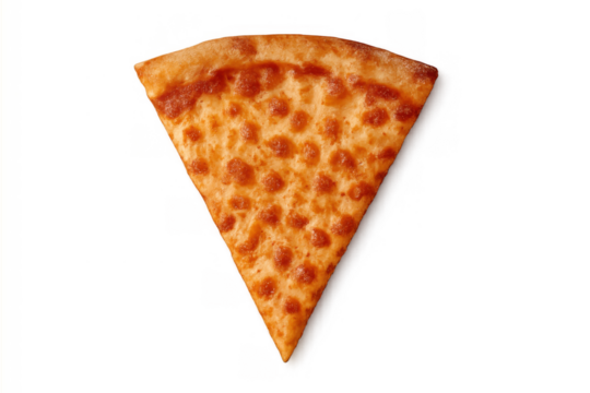 Pizza slice, a triangular portion of cheese pizza, traditional italian food, with transparent background