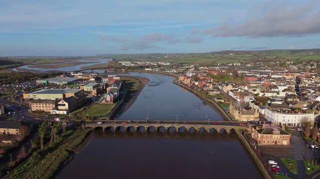 Barnstaple long bridge drone video 