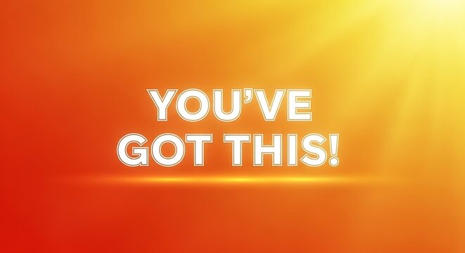 Believe in yourself and stay motivated with this inspiring message that says youve got this on a bright orange background with a radiant glow