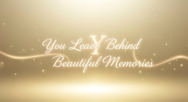 Elegant golden background with the sentimental message you leave behind beautiful memories for memorial or remembrance services