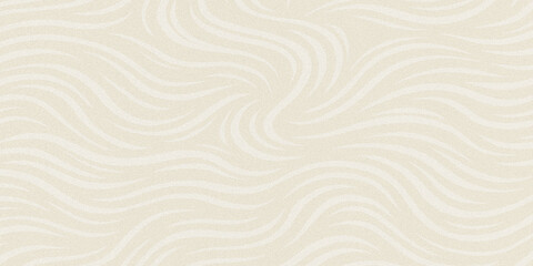 Abstract pattern of delicate light beige wavy lines on a textured sand-like background