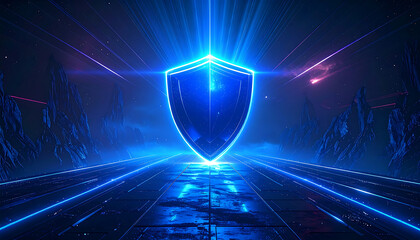 secure shield abstract light background