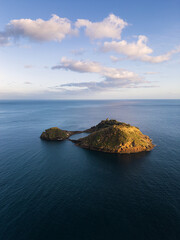Aerial View of Ilhéu de Vila Franca do Campo Under Blue Sky
