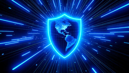 secure shield abstract light background