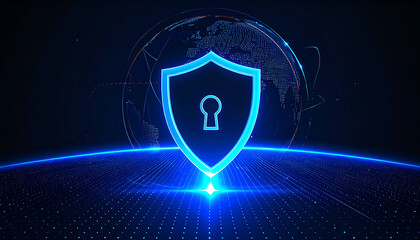 secure shield abstract light background