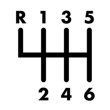 6-Speed Manual Gear Pattern (Reverse Top/Left &mdash; Push-Up)