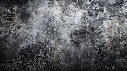 Fototapeta premium Dark black concrete surface with rough, aged texture forming a gritty industrial background. Subtle cracks, grain, and shadows create a moody, rugged atmosphere.