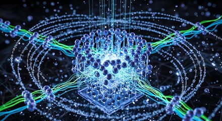 Abstract technology network connection data flow concept visualization structure