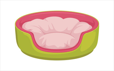 soft comfortable pet bed for dogs or cats vector art isolated on white background